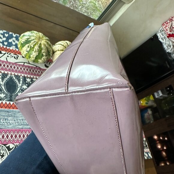 Prada Light Purple Patent Leather Clear Handle Handbag, with Auth card, Vintage - Picture 6 of 16